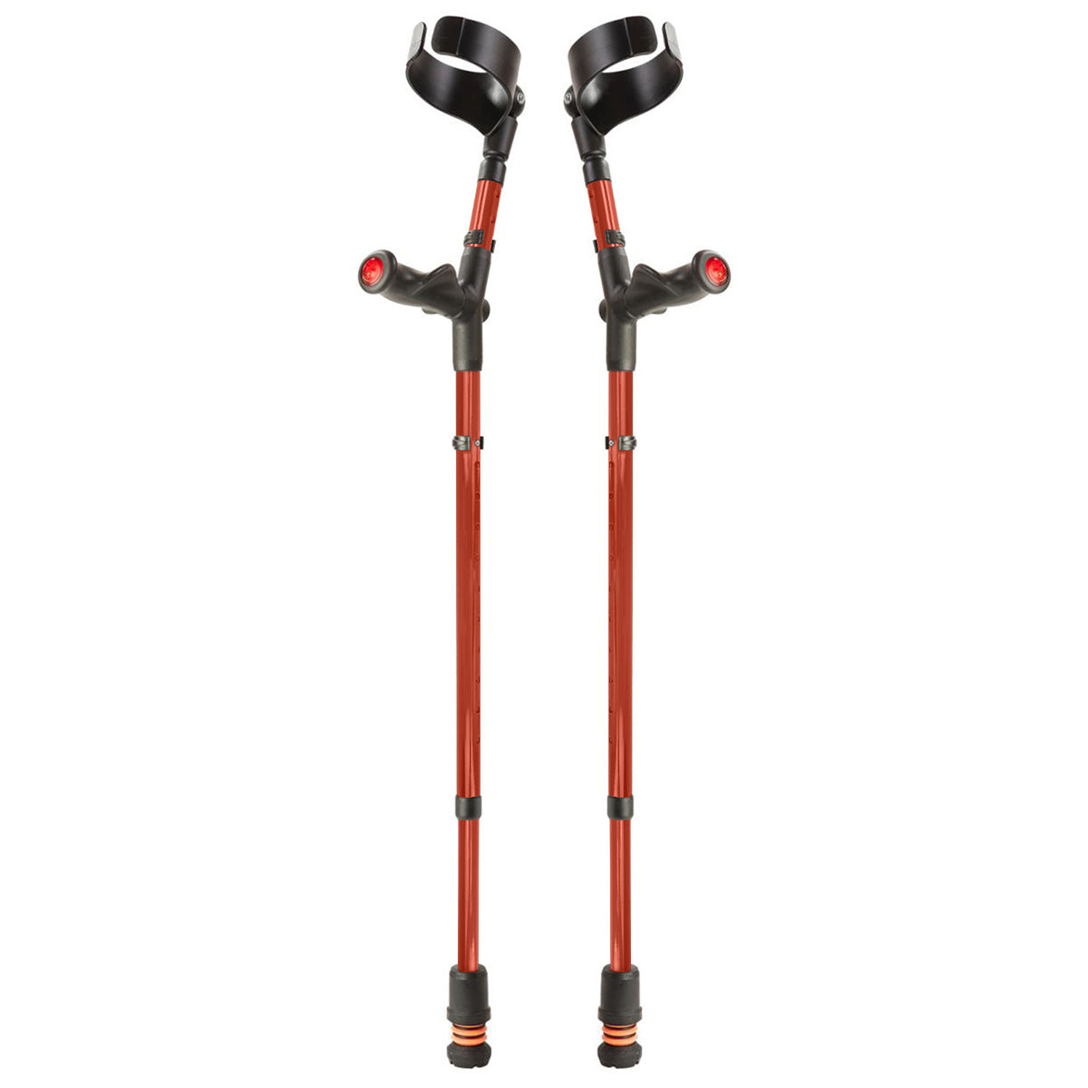 Flexyfoot Comfort Grip Double Adjustable Crutches - Red